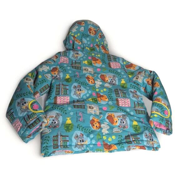 Disney Zip up Hoodie Jacket Lady and The Tramp Snow Rain Blue Girls Size 5 6 - Picture 6 of 11